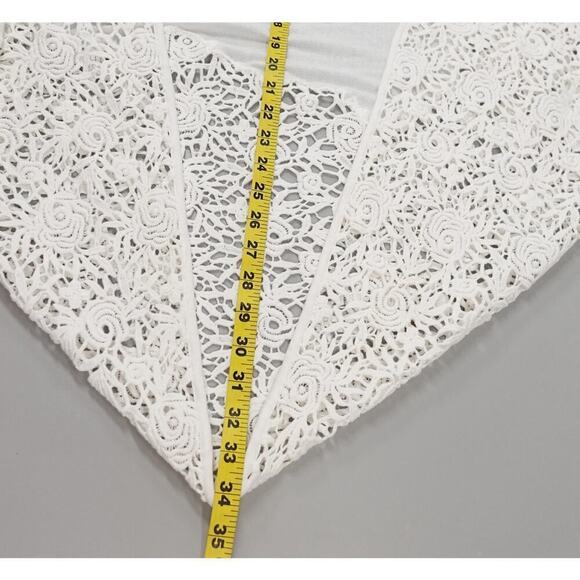 KOBI HALPERIN Open Front Cardigan Womens Small White Lace Crochet Wrap Draped - Picture 16 of 16